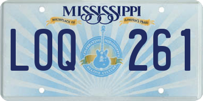 MS license plate LOQ261
