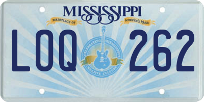 MS license plate LOQ262
