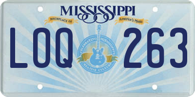 MS license plate LOQ263