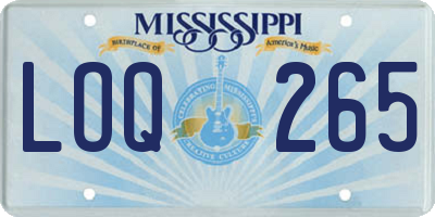 MS license plate LOQ265