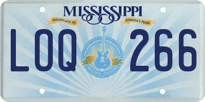 MS license plate LOQ266