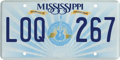 MS license plate LOQ267