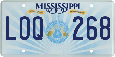 MS license plate LOQ268