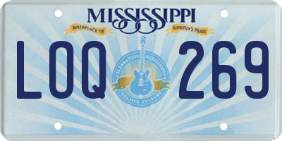 MS license plate LOQ269