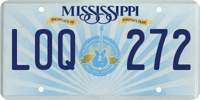 MS license plate LOQ272