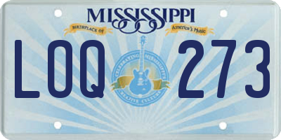 MS license plate LOQ273