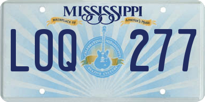 MS license plate LOQ277