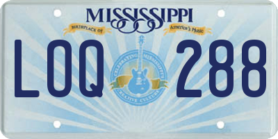MS license plate LOQ288