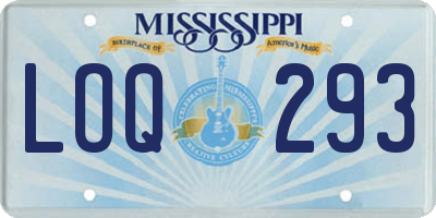 MS license plate LOQ293