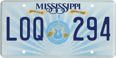 MS license plate LOQ294