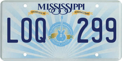 MS license plate LOQ299