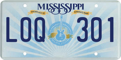 MS license plate LOQ301