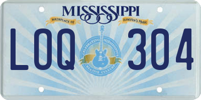 MS license plate LOQ304