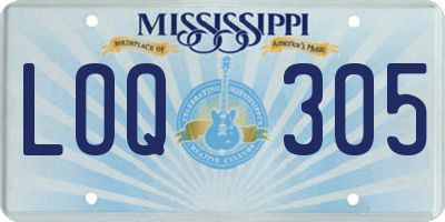 MS license plate LOQ305