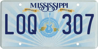 MS license plate LOQ307