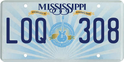 MS license plate LOQ308
