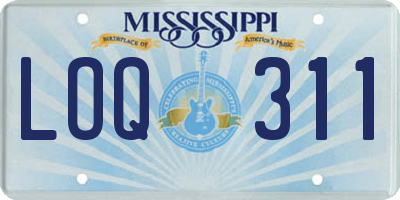 MS license plate LOQ311