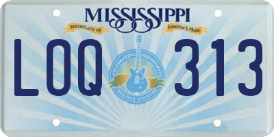 MS license plate LOQ313