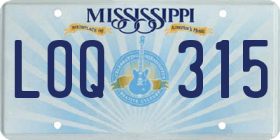 MS license plate LOQ315