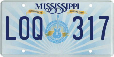 MS license plate LOQ317