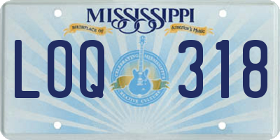 MS license plate LOQ318