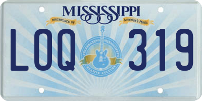 MS license plate LOQ319