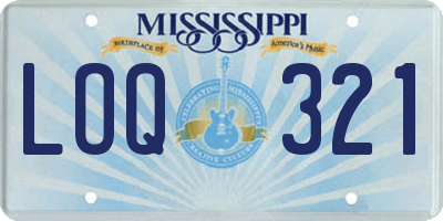 MS license plate LOQ321