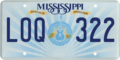 MS license plate LOQ322