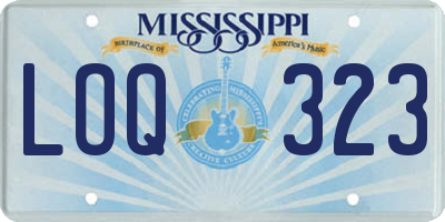 MS license plate LOQ323