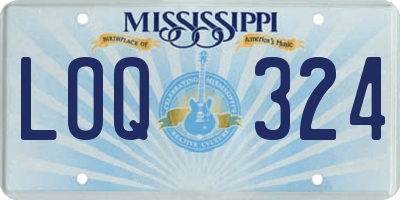 MS license plate LOQ324