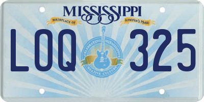MS license plate LOQ325