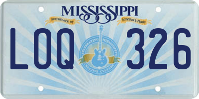 MS license plate LOQ326