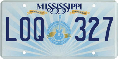 MS license plate LOQ327
