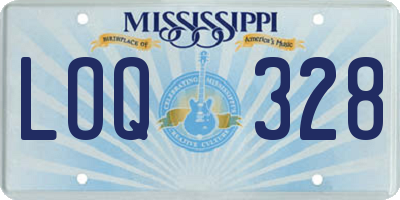 MS license plate LOQ328