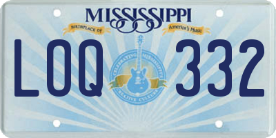 MS license plate LOQ332