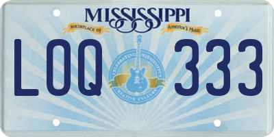 MS license plate LOQ333