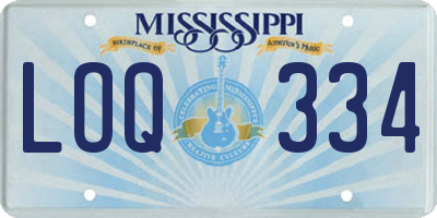MS license plate LOQ334