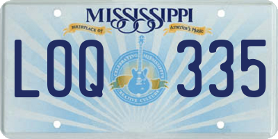 MS license plate LOQ335