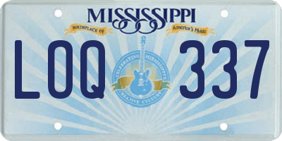MS license plate LOQ337