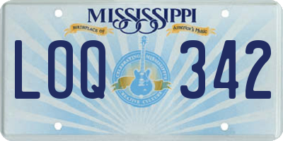 MS license plate LOQ342