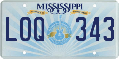MS license plate LOQ343