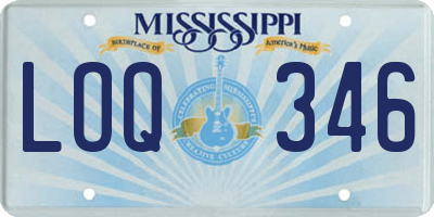 MS license plate LOQ346