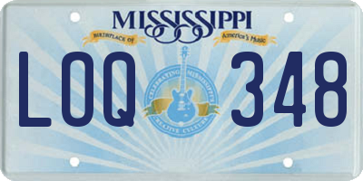 MS license plate LOQ348