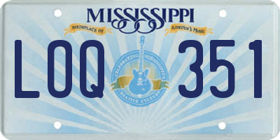 MS license plate LOQ351