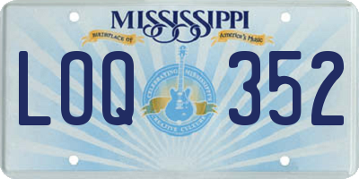 MS license plate LOQ352
