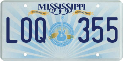 MS license plate LOQ355