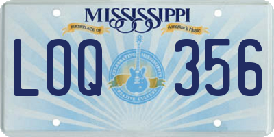 MS license plate LOQ356