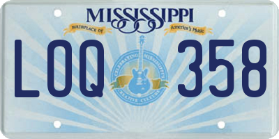 MS license plate LOQ358