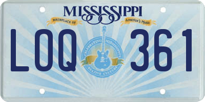 MS license plate LOQ361
