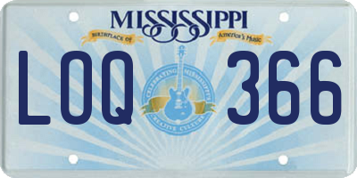 MS license plate LOQ366